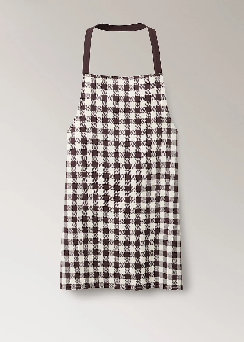 Gingham check cotton apron
