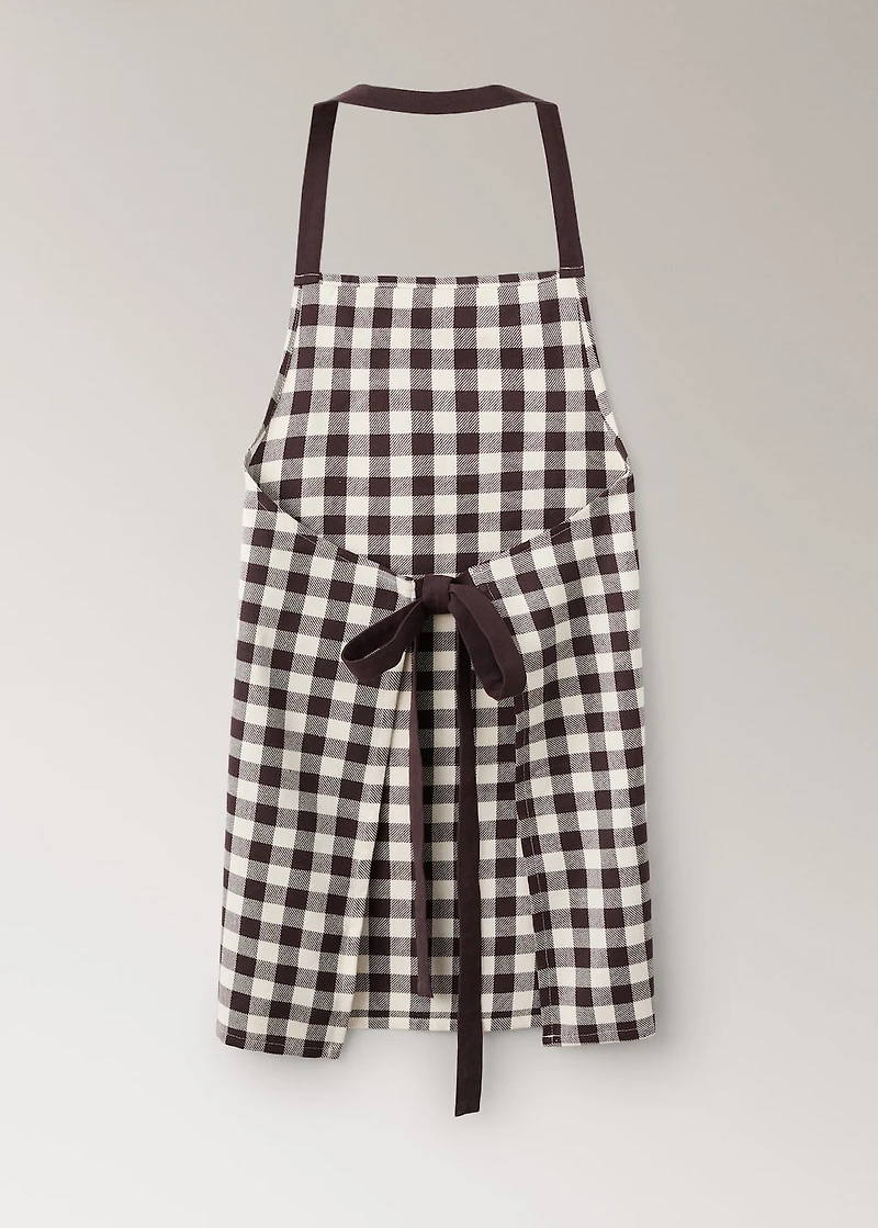 Gingham check cotton apron
