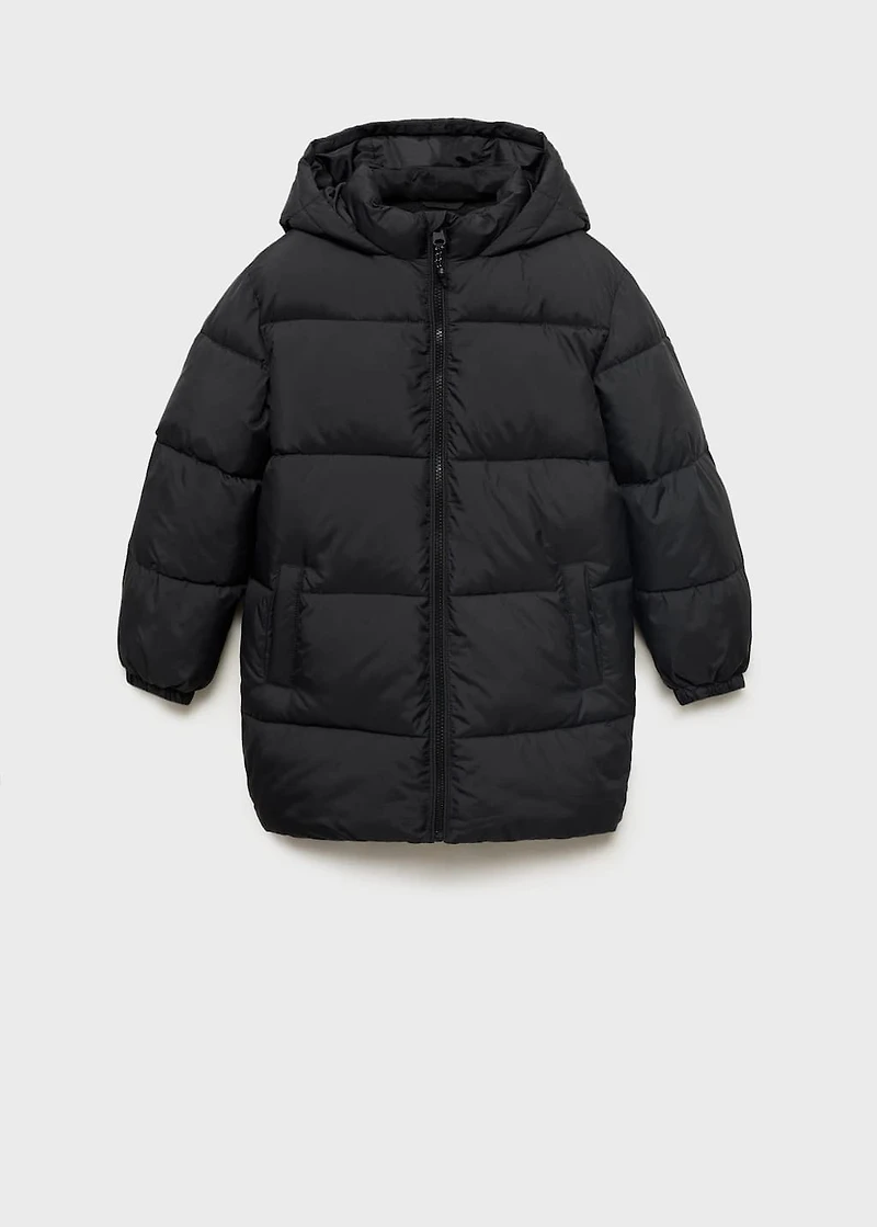 Long coat with padded lining