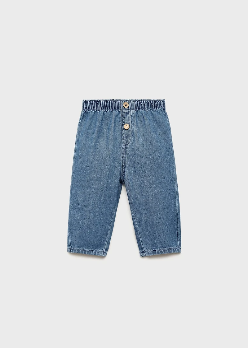 Buttons straight jeans
