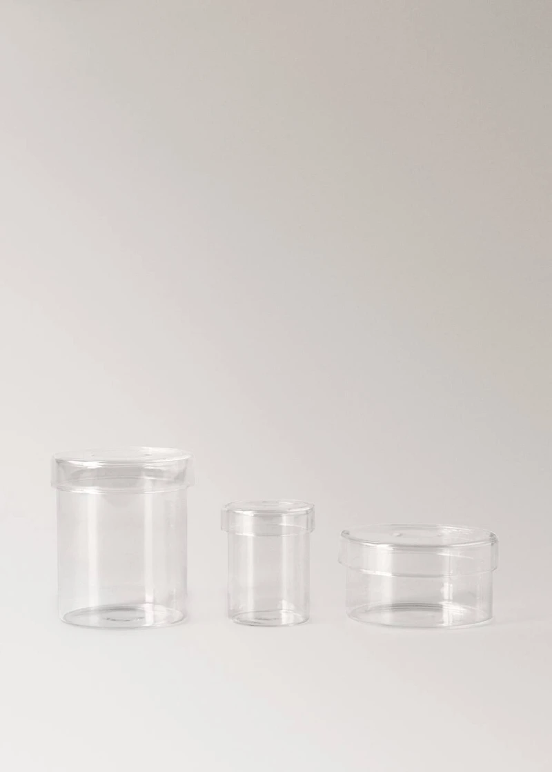 Medium borosilicate bathroom jar with lid