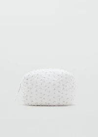 Floral-print cosmetic bag