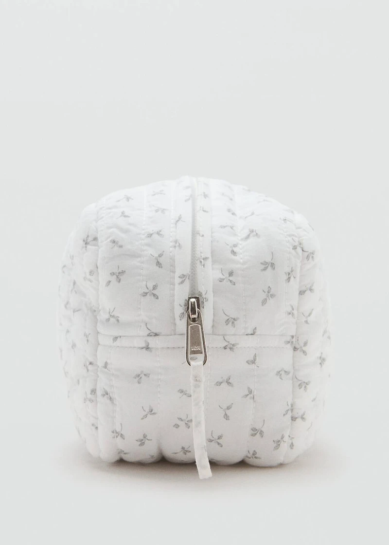 Floral-print cosmetic bag