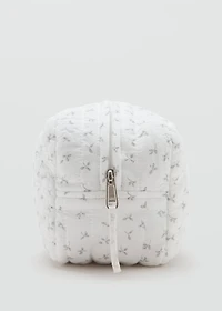 Floral-print cosmetic bag