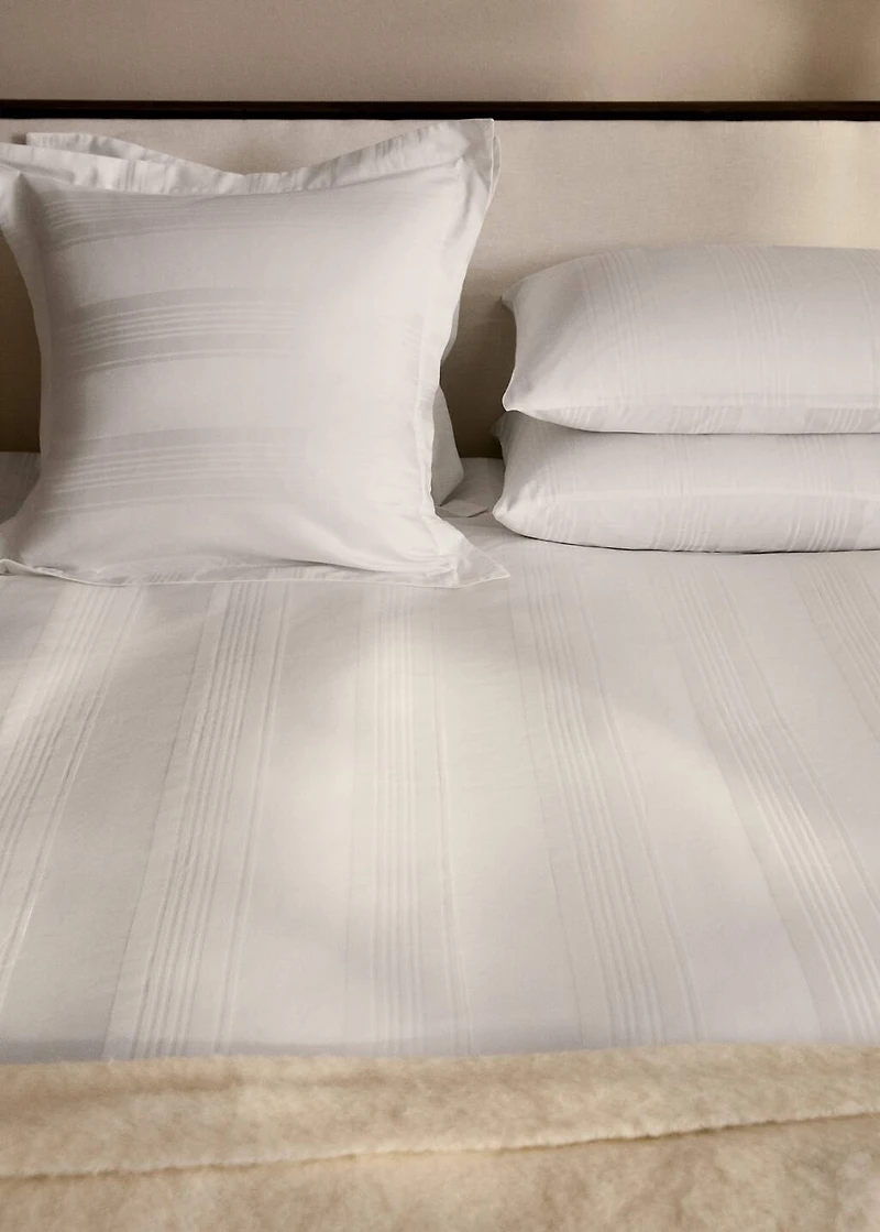 300-thread count cotton satin striped duvet cover for 180/200 cm bed