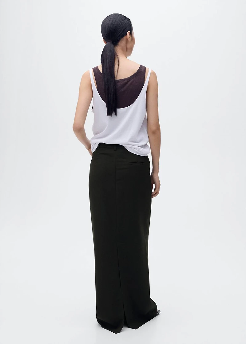 Long pencil skirt with opening