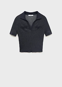 Lurex knitted V-neck sweater
