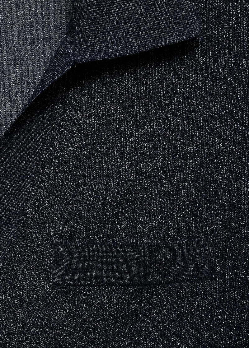 Lurex knitted V-neck sweater