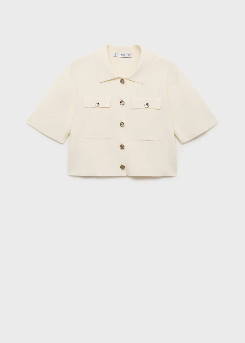 Short-sleeved knitted jacket