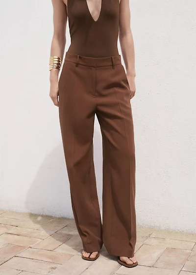 Straight mid-rise pants