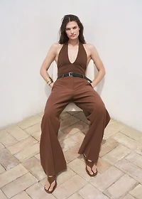 Straight mid-rise pants