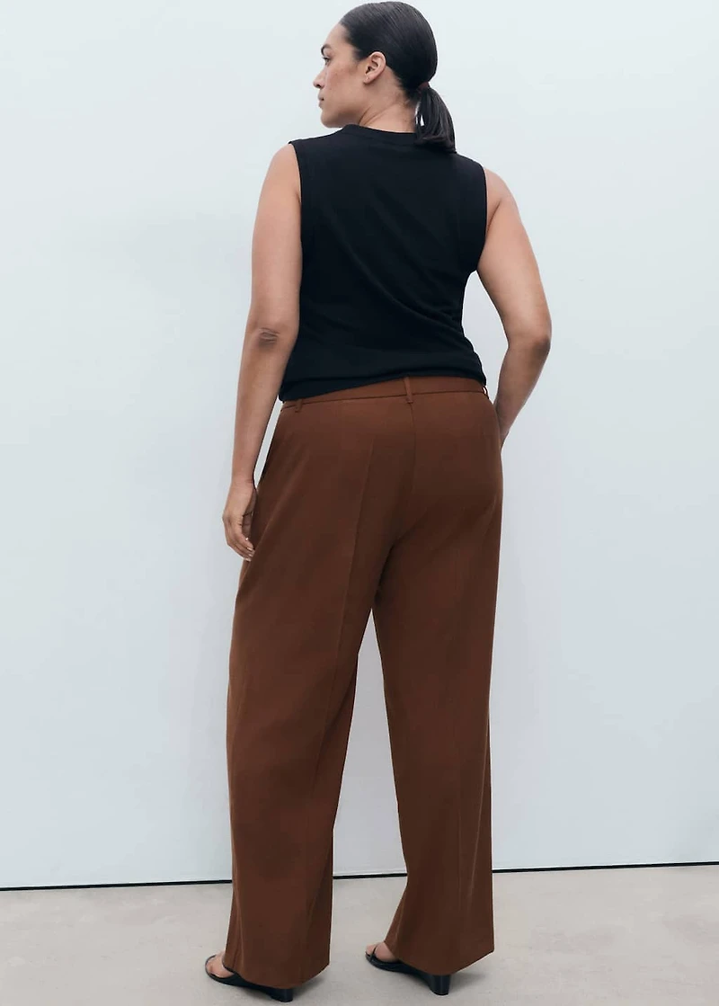Straight mid-rise pants