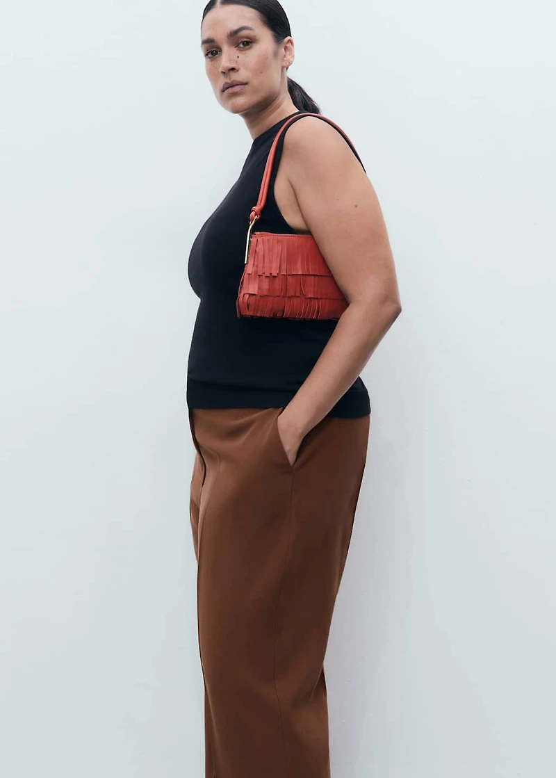 Straight mid-rise pants