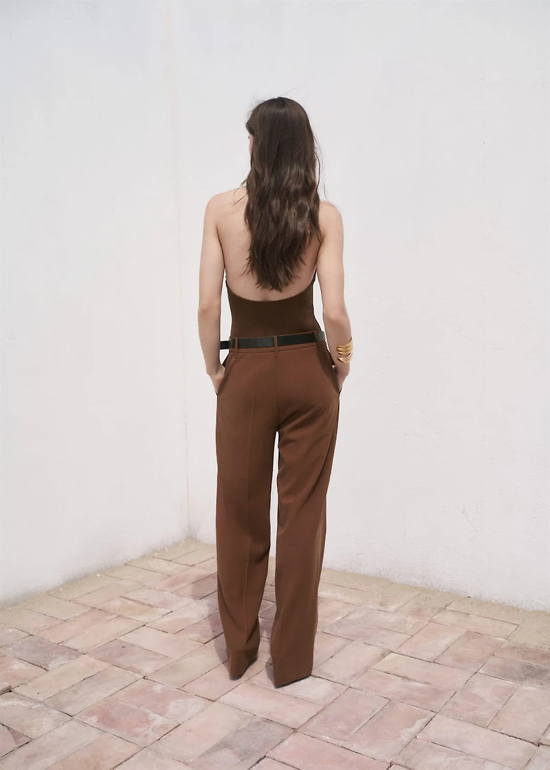 Straight mid-rise pants