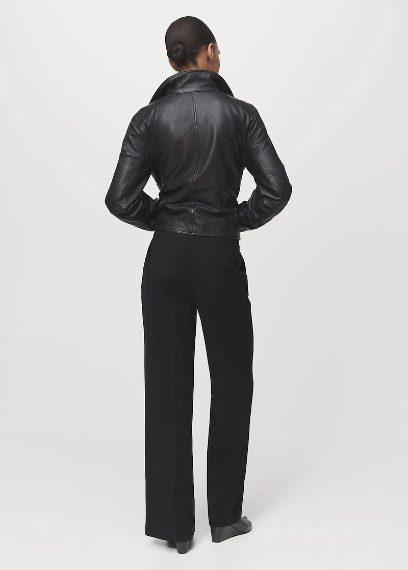 Straight mid-rise pants