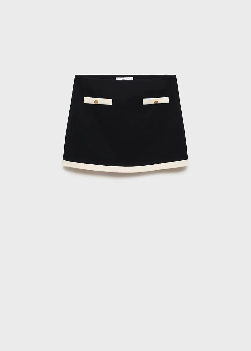 Contrasting cotton skirt