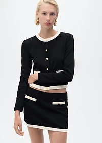 Contrasting cotton skirt