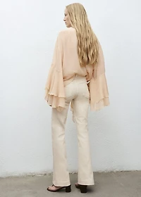 Mid-rise flared jeans