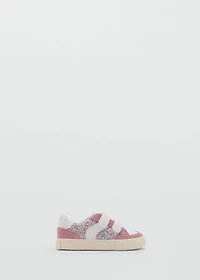 Glitter sneakers with leather details