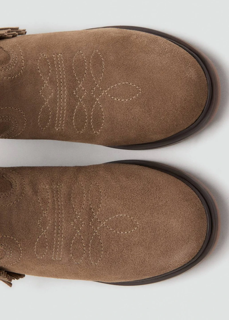Fringed leather boots