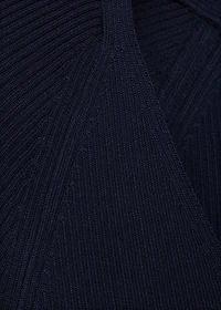 V-neck ribbed knit sweater