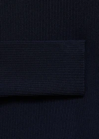 V-neck ribbed knit sweater