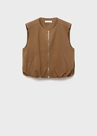 Puffer denim vest
