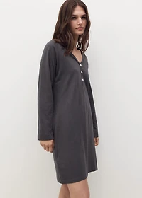 Cotton nightdress with button detail