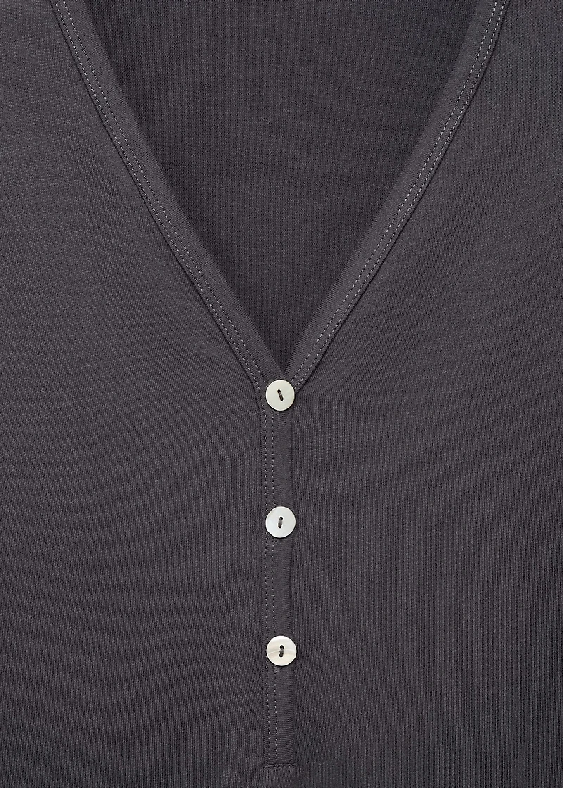 Cotton nightdress with button detail