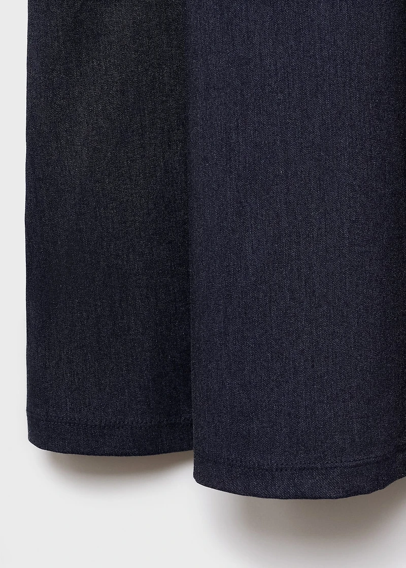 Denim-effect dress with bows