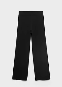 Knitted pants with elastic waistband