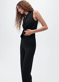 Knitted pants with elastic waistband