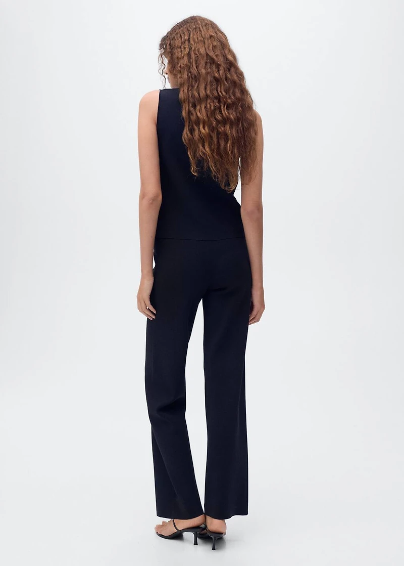 Knitted pants with elastic waistband
