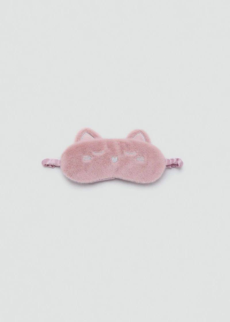 Animal-print fur-effect eye mask