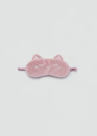 Animal-print fur-effect eye mask