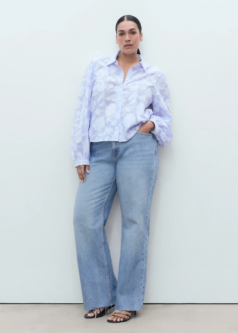 Striped shirt with embroidered details