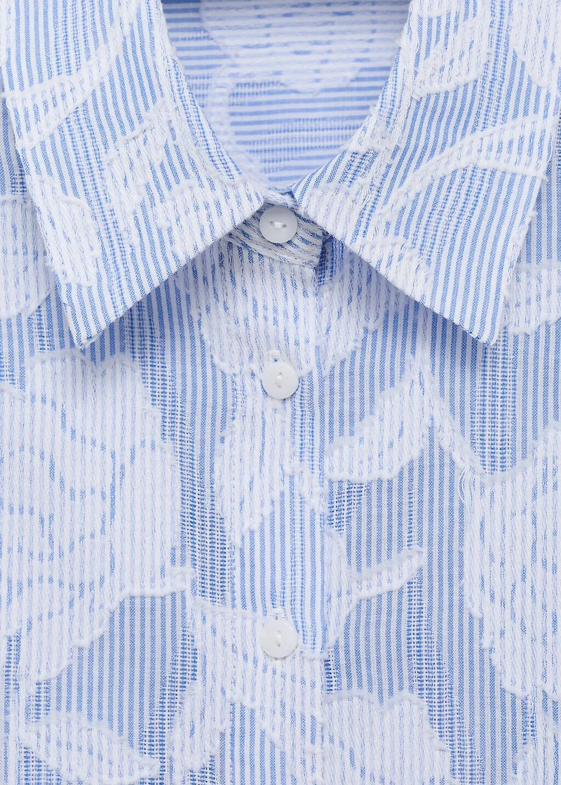 Striped shirt with embroidered details