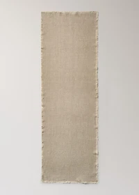 Linen table runner with tassels