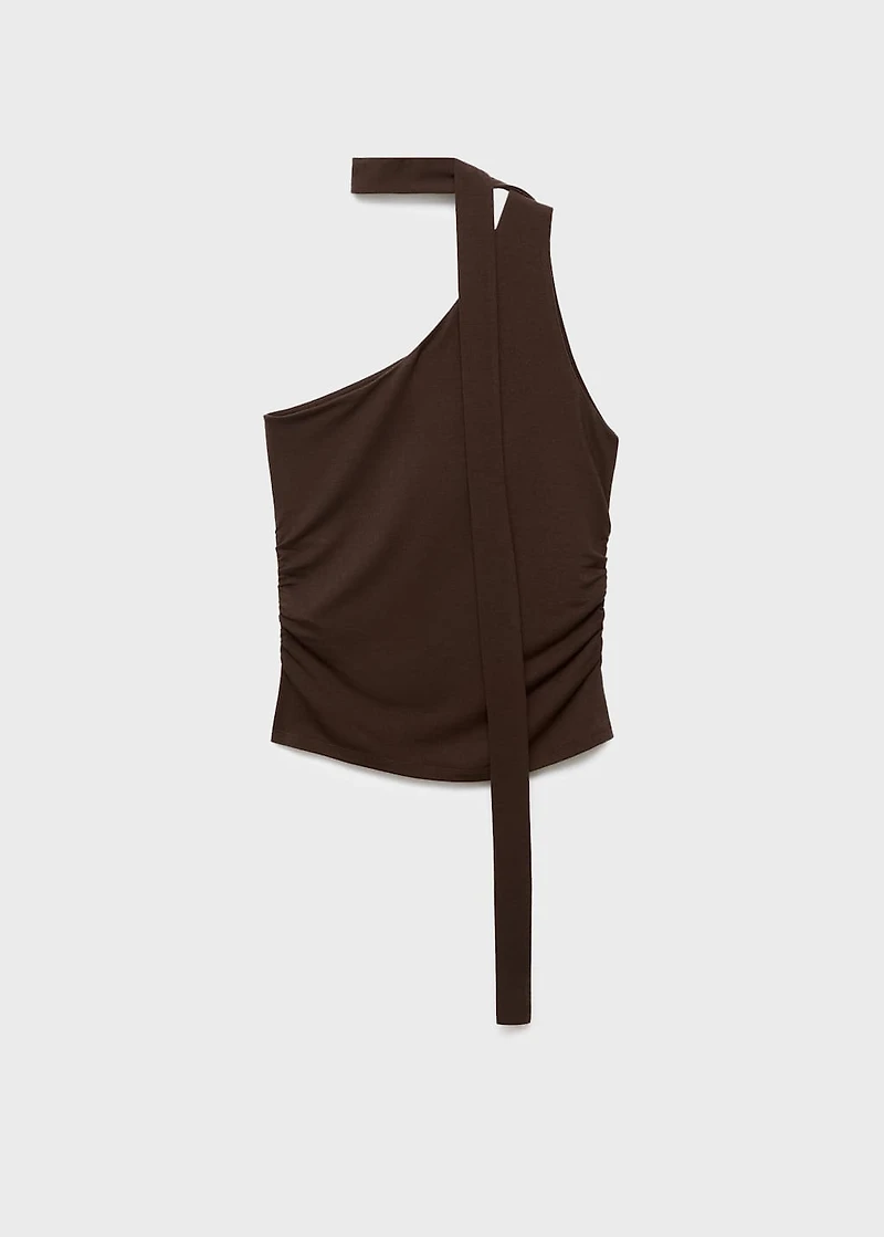 Asymmetrical foulard top