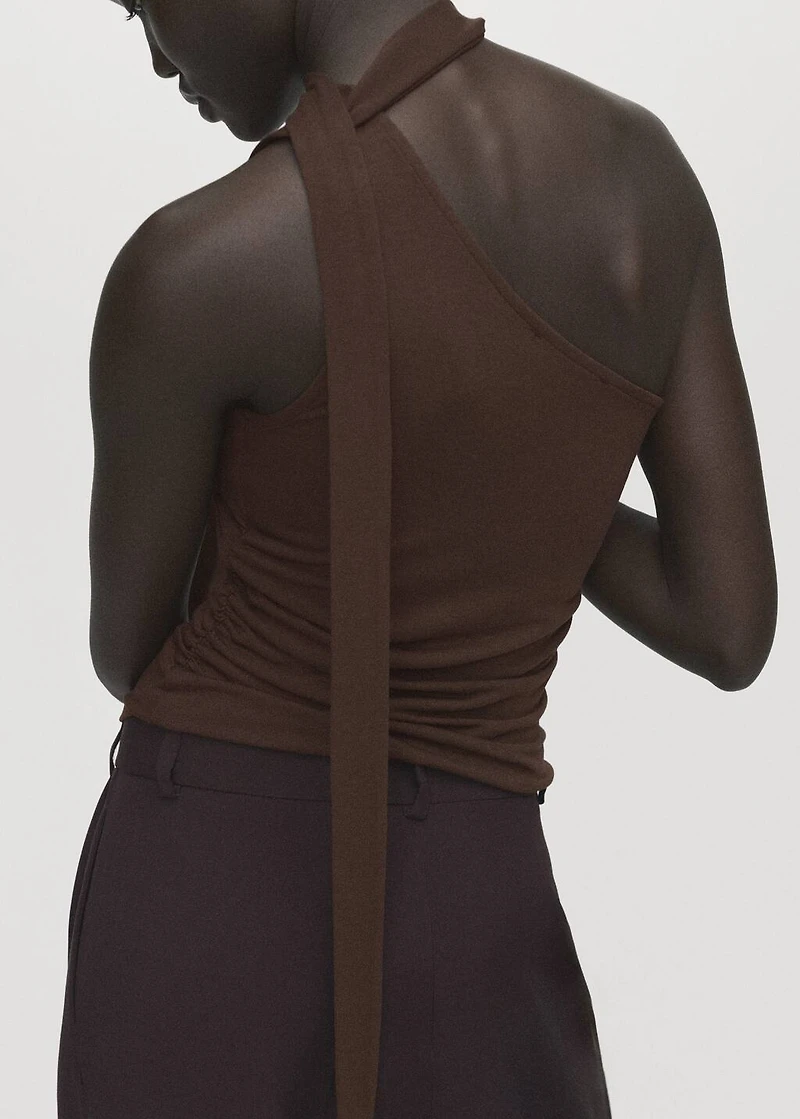 Asymmetrical foulard top