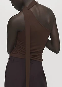 Asymmetrical foulard top