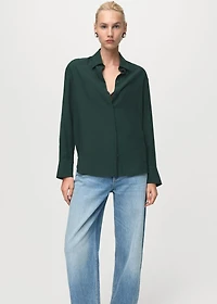 Lyocell shirt with hidden buttons