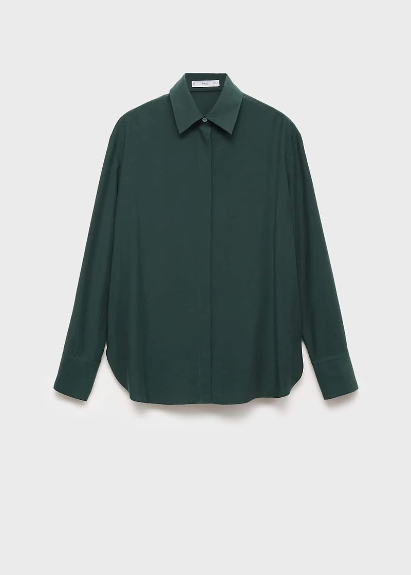 Lyocell shirt with hidden buttons