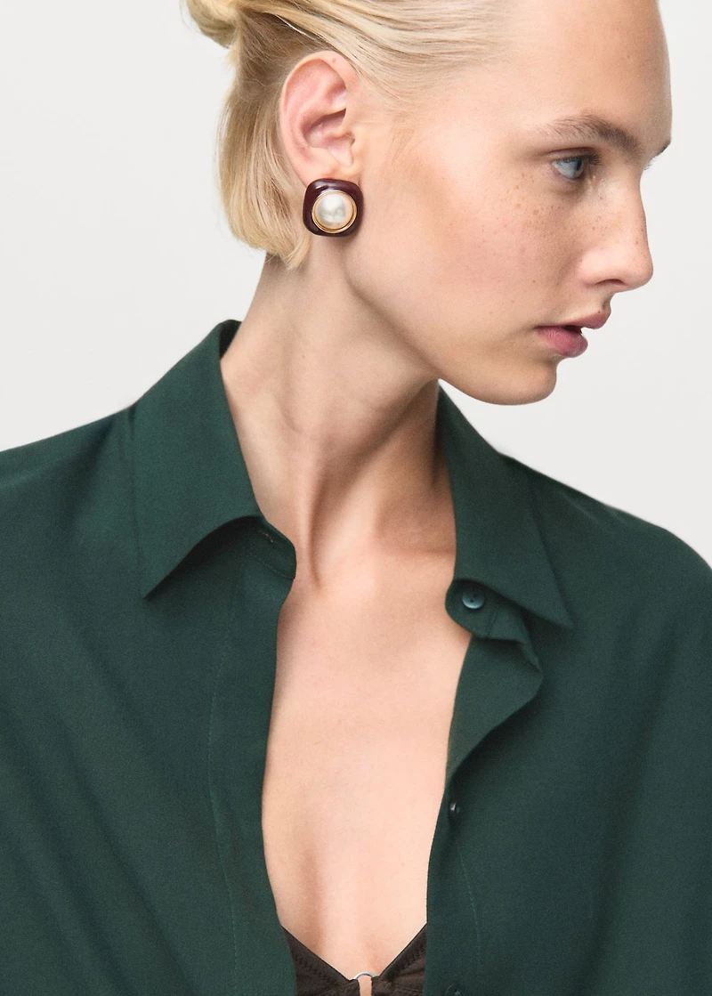 Lyocell shirt with hidden buttons