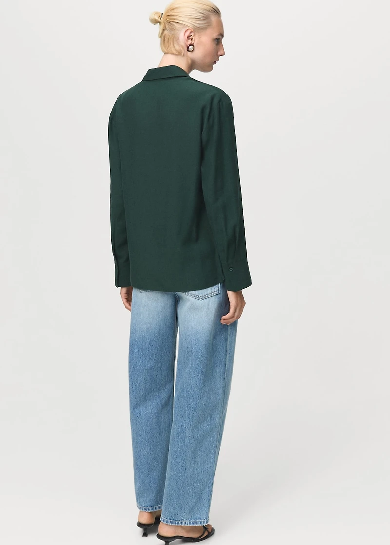 Lyocell shirt with hidden buttons