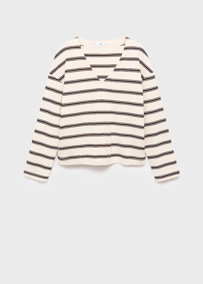 Striped cotton-blend sweatshirt