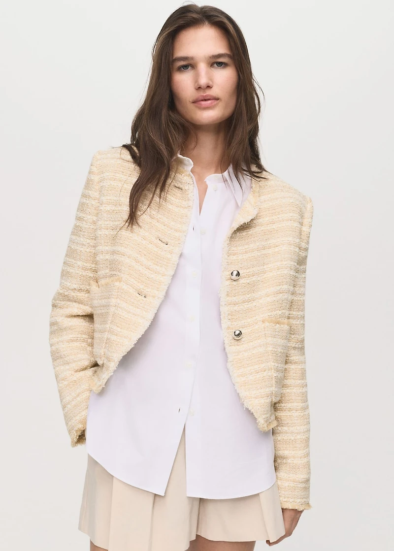 Tweed jacket with jewel buttons