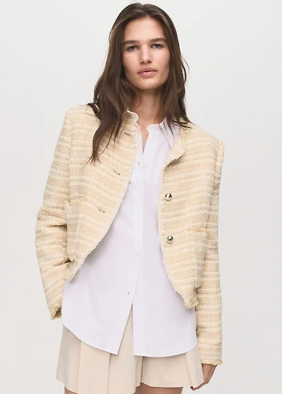 Tweed jacket with jewel buttons
