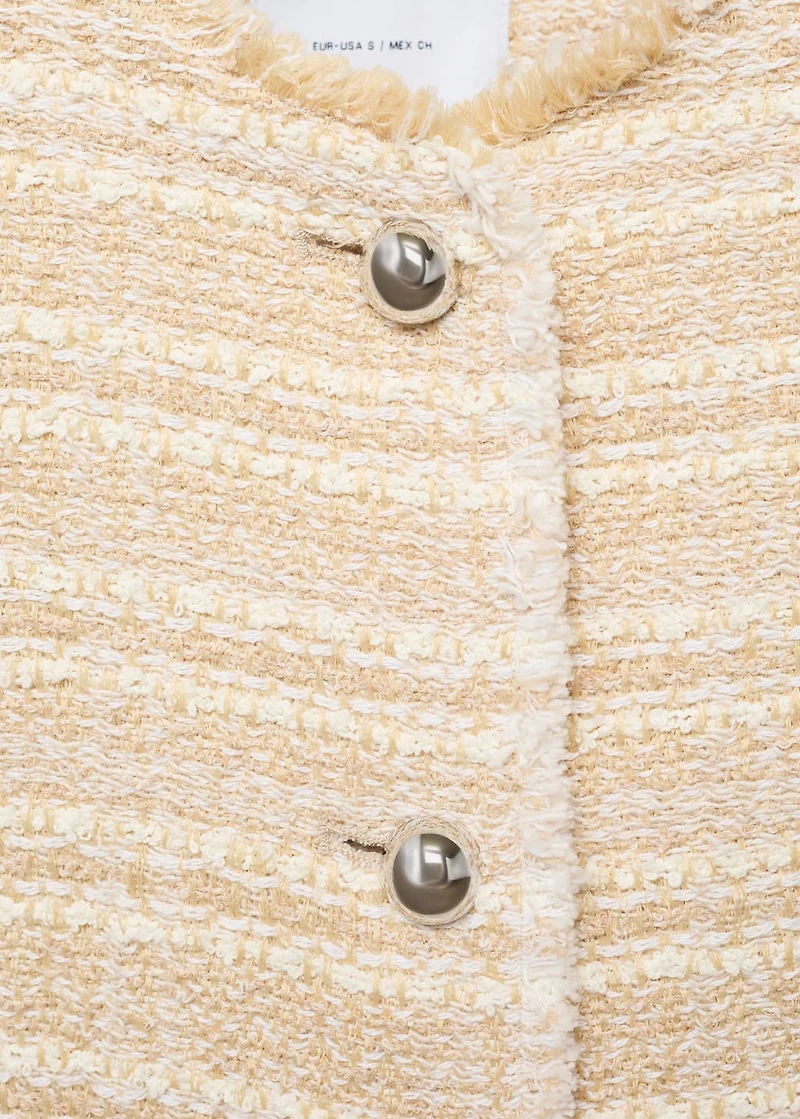Tweed jacket with jewel buttons