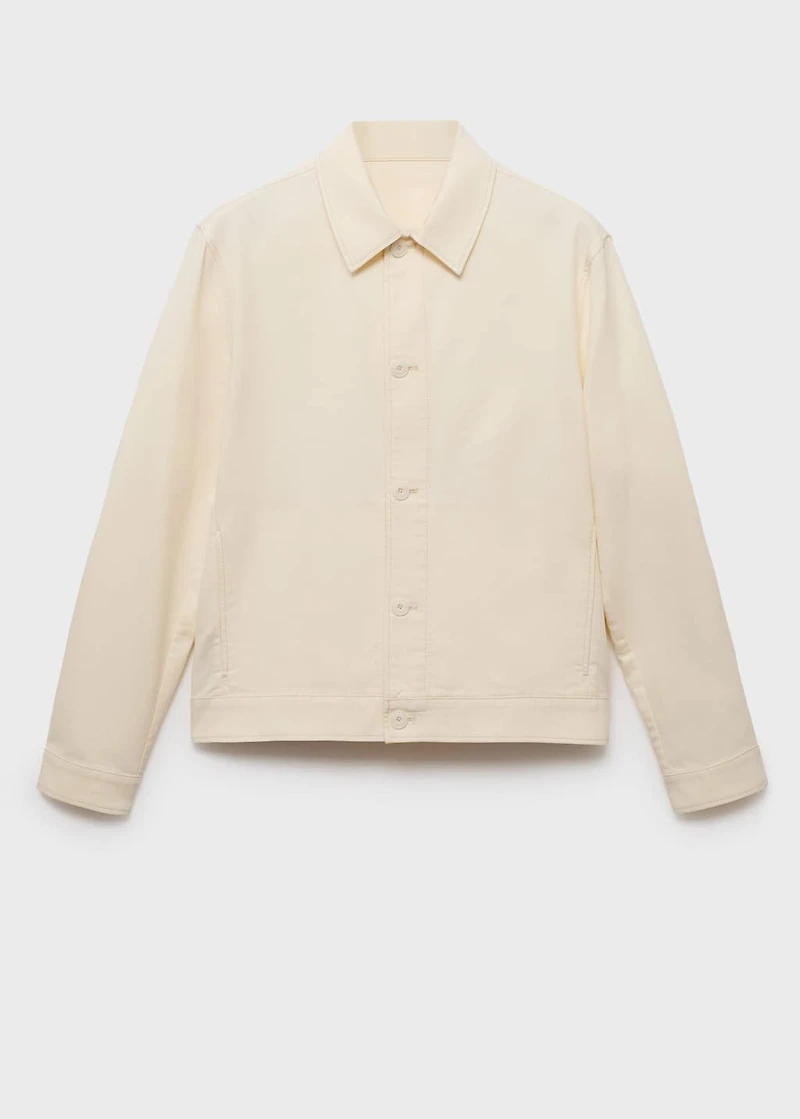 Straight cotton jacket with buttons
